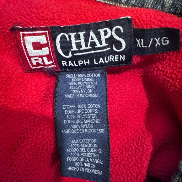 Chaps Ralph Lauren Fleece Lined Denim Shirt Jacket Men’s XL Vintage - Picture 7 of 8